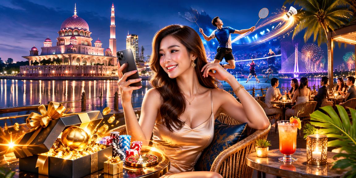 Pengguna mengakses platform kasino mudah alih 2d1n di Putrajaya dengan antaramuka Bahasa Melayu